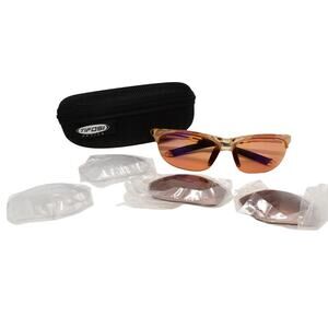 Tifosi Optics Peach/Black Wrap with Extra Lenses Sunglasses - GOOD CONDITION